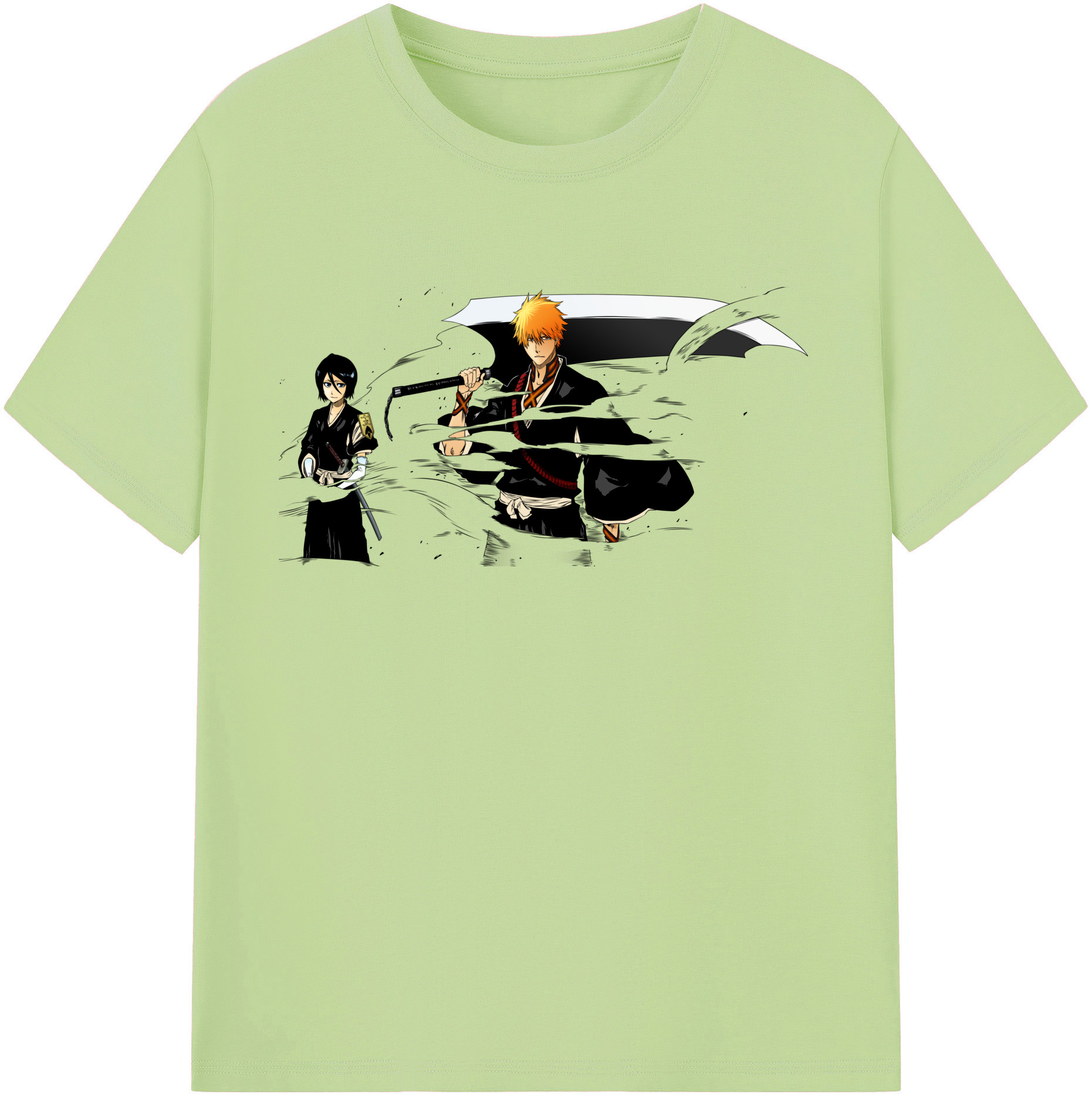 （画像用） ブリーチ 黒崎一護（くろさき いちご）BLEACH Kurosaki Ichigo 綿100％半袖Tシャツ（フロントプリント）